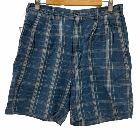 チャップスラルフローレン CHAPS RALPH LAUREN リネンコットンチェック柄ショーツ メンズ US:34-35