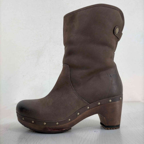 アグオーストラリア UGG Australia リアネ LYNNEA ショートボアブーツ ムートン ウッドヒール ベルト スエード レディース US7