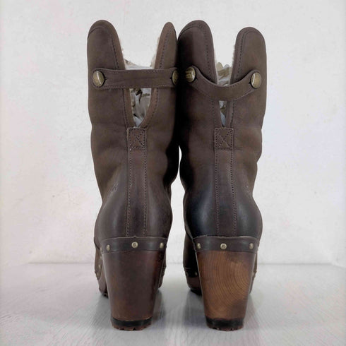 アグオーストラリア UGG Australia リアネ LYNNEA ショートボアブーツ ムートン ウッドヒール ベルト スエード レディース US7