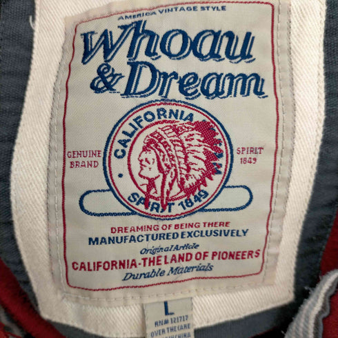 Whoau&Dream ワッペン フルジップスウェットパーカー メンズ JPN:L