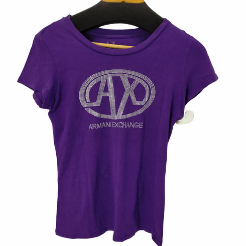アルマーニエクスチェンジ ARMANI EXCHANGE ラインストーン Tシャツ Y2K レディース import:M