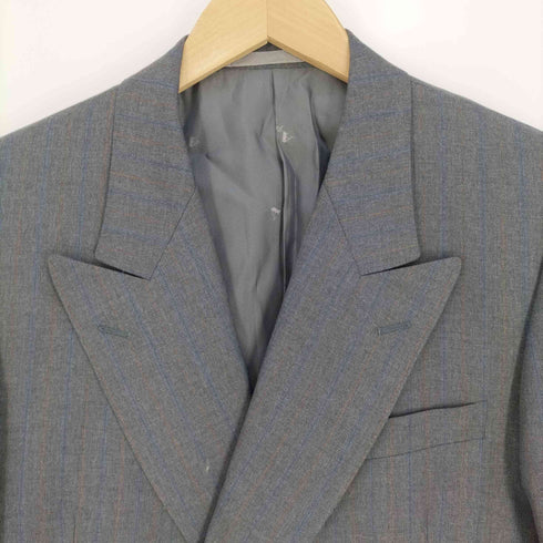 アクアスキュータム AQUASCUTUM 裏地背抜き ダブルブレストストライプテーラードジャケット メンズ 94A6