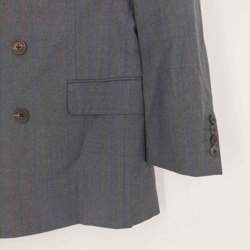 アクアスキュータム AQUASCUTUM 裏地背抜き ダブルブレストストライプテーラードジャケット メンズ 94A6