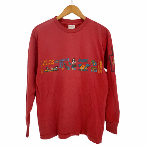 ゴーベアフット GO BareFoot 90s USA製 ハワイアン フラガール ロングスリーブシャツ 長袖 メンズ import:M