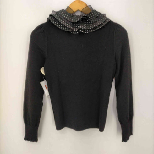 トゥービーシック TO BE CHIC ドットフリルカラーカーディガン ニット 長袖 チュール レディース JPN:2