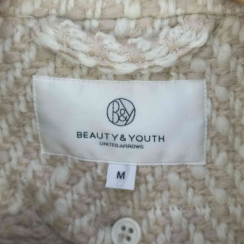 ビューティーアンドユースユナイテッドアローズ BEAUTY & YOUTH UNITED ARROWS 裏地ボアライナー付き ウールツイードスタンドカラーコート レディース JPN:M