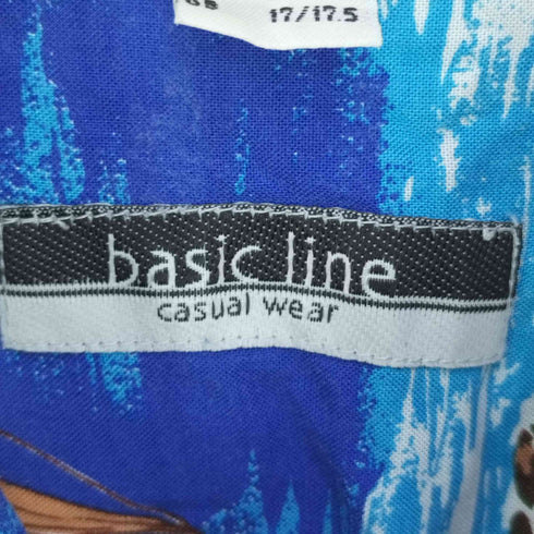 basic line 南国柄 アロハシャツ メンズ 43/44