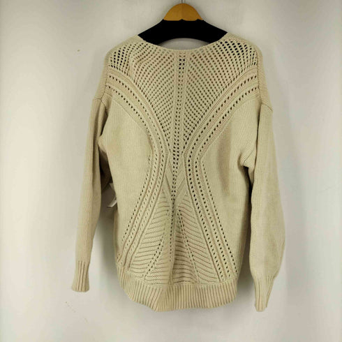 クラネ CLANE 21AW バックオープンケーブルVネックニットプルオーバー セーター 長袖 レディース JPN:1