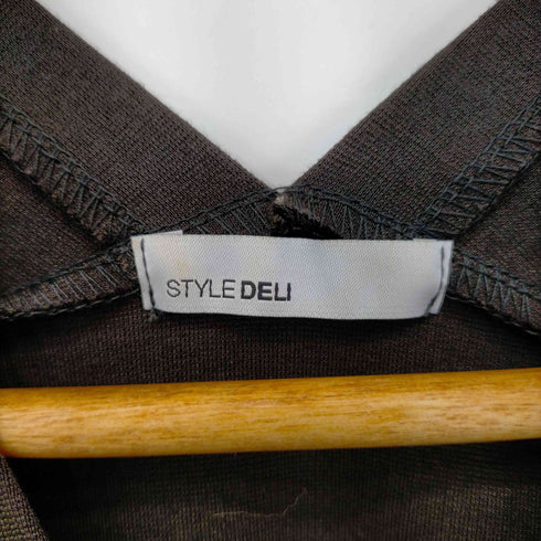 スタイルデリ STYLE DELI ワンピース Vネック 袖ロールアップ ひざ丈 半袖 レディース JPN:1