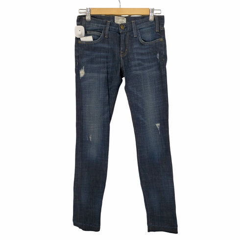 カレントエリオット CURRENT ELLIOTT 加工ストレッチデニムパンツ ジーンズ テーパード ジッパーフライ レディース 24