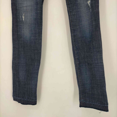 カレントエリオット CURRENT ELLIOTT 加工ストレッチデニムパンツ ジーンズ テーパード ジッパーフライ レディース 24