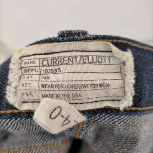 カレントエリオット CURRENT ELLIOTT 加工ストレッチデニムパンツ ジーンズ テーパード ジッパーフライ レディース 24