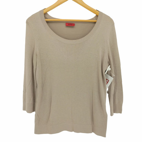 ヒューゴボス HUGO BOSS ニット カットソー 長袖 Uネック ニットソー レディース import:S