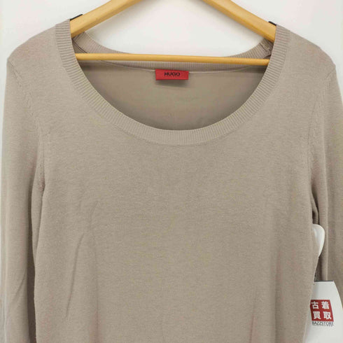 ヒューゴボス HUGO BOSS ニット カットソー 長袖 Uネック ニットソー レディース import:S