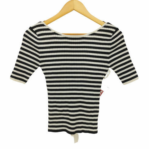 マイストラーダ mystrada リブ バックリボン ボーダー S/S ニット レディース JPN:38