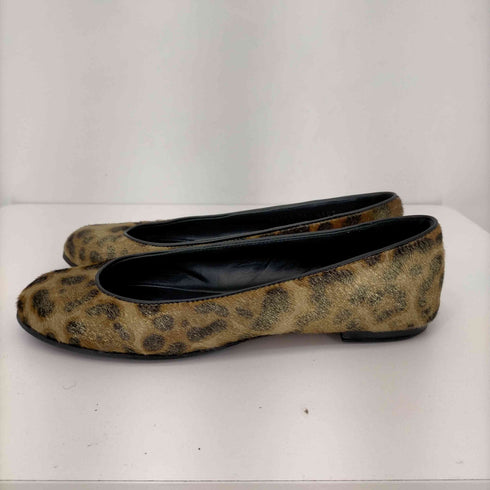 ジュゼッペザノッティデザイン GIUSEPPE ZANOTTI DESIGN パンプス ハラコ レオパード バレエシューズ レディース JPN:23.5