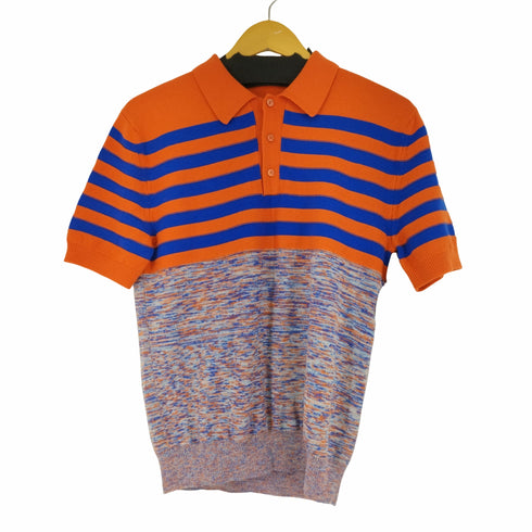 ベルルッティ Berluti ボーダーニットポロシャツ セーター 半袖 切替 メンズ JPN:XS