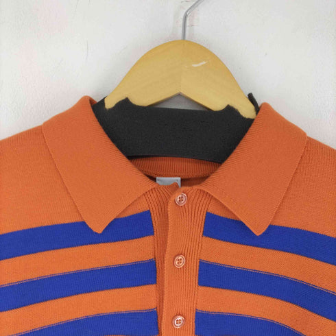 ベルルッティ Berluti ボーダーニットポロシャツ セーター 半袖 切替 メンズ JPN:XS