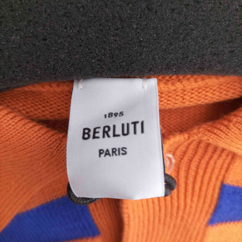 ベルルッティ Berluti ボーダーニットポロシャツ セーター 半袖 切替 メンズ JPN:XS