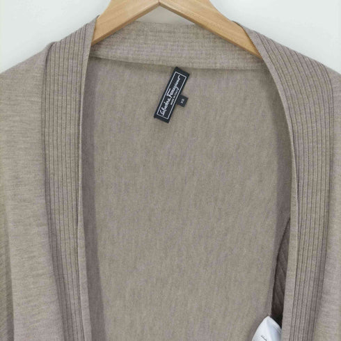 サルヴァトーレフェラガモ Salvatore Ferragamo イタリア製 カシミヤシルク混 リブニットカーディガン レディース import:XS