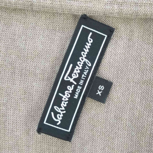 サルヴァトーレフェラガモ Salvatore Ferragamo イタリア製 カシミヤシルク混 リブニットカーディガン レディース import:XS