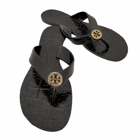 トリーバーチ TORY BURCH フロントロゴ エナメルビーチサンダル レディース