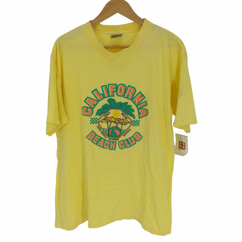 80-90S USA製 ONEITA ボディ CALIFORNIA BEACH CLUB プリント S/S Tシャツ シングルステッチ メンズ import:XL