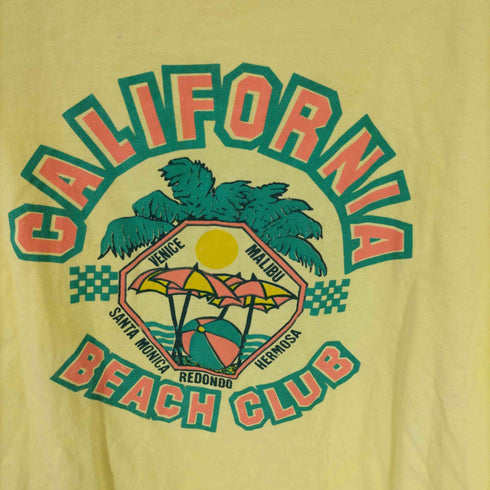 80-90S USA製 ONEITA ボディ CALIFORNIA BEACH CLUB プリント S/S Tシャツ シングルステッチ メンズ import:XL