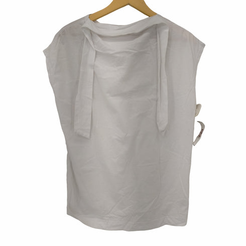 サワタカイ sawa takai 22SS コットン リボンデザイン カットソー Tシャツ フレンチスリーブ レディース JPN:S