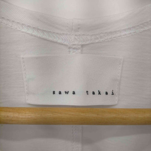 サワタカイ sawa takai 22SS コットン リボンデザイン カットソー Tシャツ フレンチスリーブ レディース JPN:S