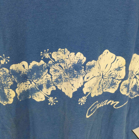 Golden Stedman 80S USA製 ハイビスカス プリント S/S Tシャツ シングルステッチ メンズ import:M