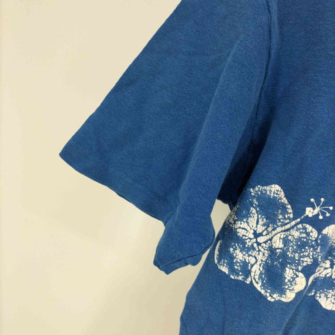 Golden Stedman 80S USA製 ハイビスカス プリント S/S Tシャツ シングルステッチ メンズ import:M