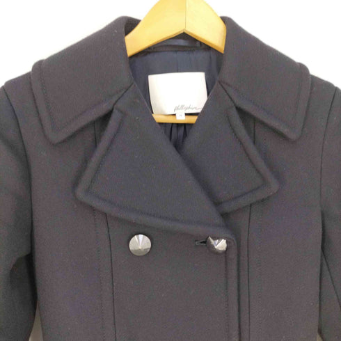 スリーワンフィリップリム 3.1 phillip lim 裏地シルク スタッズ ダブルブレストウールチェスターコート レディース 0