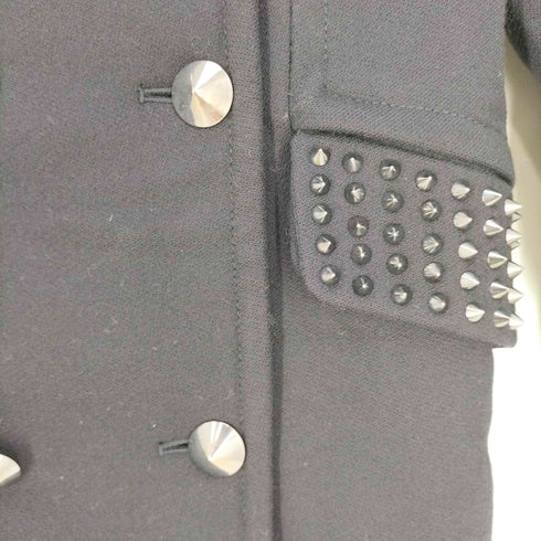 スリーワンフィリップリム 3.1 phillip lim 裏地シルク スタッズ ダブルブレストウールチェスターコート レディース 0