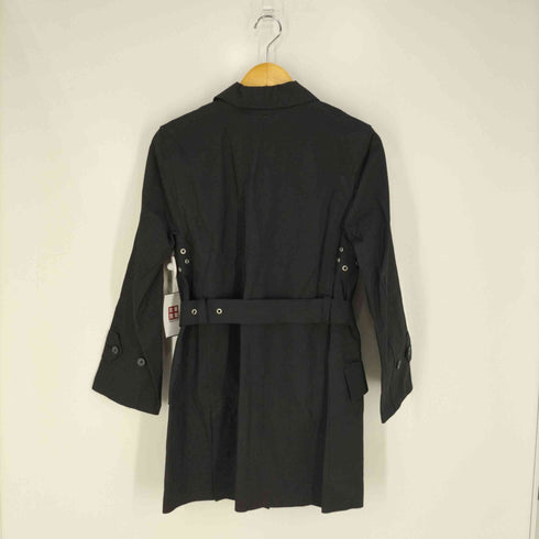 マッキントッシュ Mackintosh スコットランド製 GENUINE HANDMADE 裏地タータンチェック ウエストベルト ステンカラーコート レディース 34