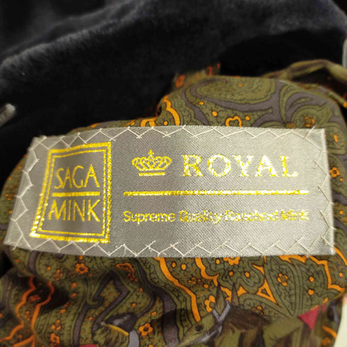 サガミンク SAGA MINK 金サガ 裏地切替ダークミンクファーコート レディース F
