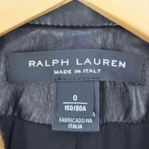 ラルフローレンブラックレーベル RALPH LAUREN BLACK LABEL イタリア製 カウレザー ハラコ レオパード柄 1Bテーラードジャケット レディース 0
