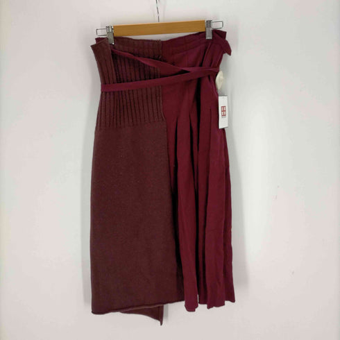 ステラマッカートニー STELLA McCARTNEY イタリア製 ウール プリーツ ラップスカート レディース JPN:38