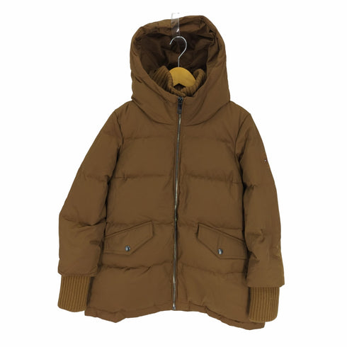 トミーヒルフィガー TOMMY HILFIGER ダウンジャケット ミドル フェイクレイヤード ジップアップ リブ レディース import:S