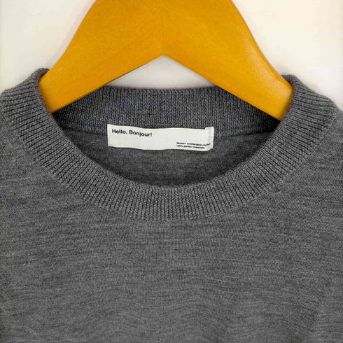 アパルトモンドゥーズィエムクラス LAppartement DEUXIEME CLASSE Hello Bonjour 21AW ウールクルーネックニット レディース