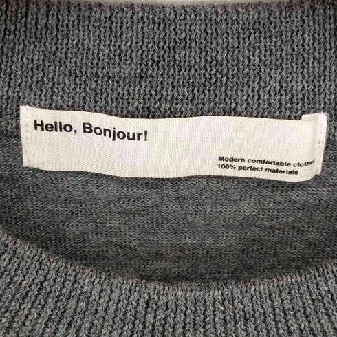 アパルトモンドゥーズィエムクラス LAppartement DEUXIEME CLASSE Hello Bonjour 21AW ウールクルーネックニット レディース