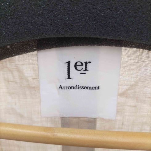 プルミエアロンディスモン 1er Arrondissement 18SS リネンロングコート スプリングコート ノーカラー レディース 38