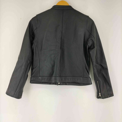フリークスストア FREAKS STORE ラムレザーシングルライダースジャケット ジップアップ レディース JPN:M