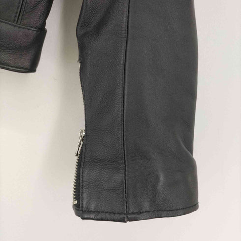 フリークスストア FREAKS STORE ラムレザーシングルライダースジャケット ジップアップ レディース JPN:M