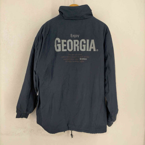ENJOY GEORGIA 両面ロゴプリント インナーチェック中綿ジャケット メンズ LL