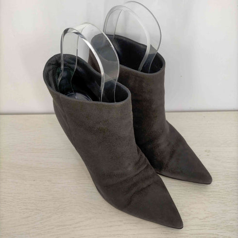ジャンビトロッシ Gianvito Rossi ポインテッドトゥ スエードショートブーツ レディース 37