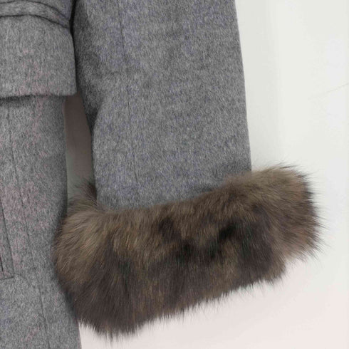 ROBE et 自由区 16AW フォックスファー付きノーカラーコート アウター レディース 38