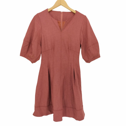 リリーブラウン Lily Brown 21SS ボリューム スリーブ ミニ ワンピース キーネック ストレッチ レディース JPN:0