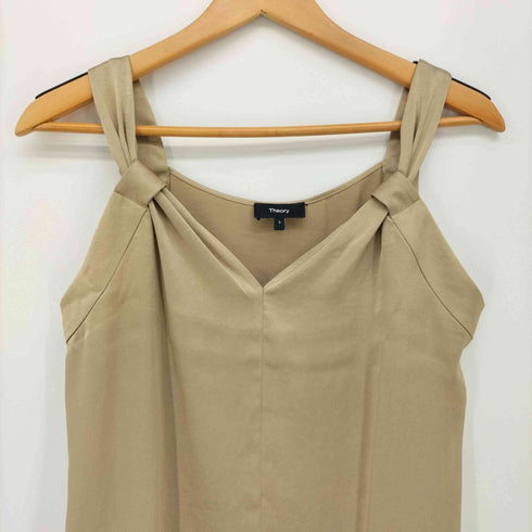 セオリー theory 22SS Crushed Satin SL V Drape Top スリーブレス ブラウス ノースリーブ Vネック トップス レディース JPN:S