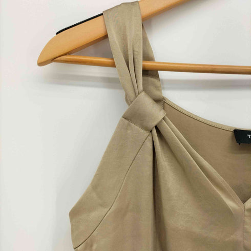 セオリー theory 22SS Crushed Satin SL V Drape Top スリーブレス ブラウス ノースリーブ Vネック トップス レディース JPN:S